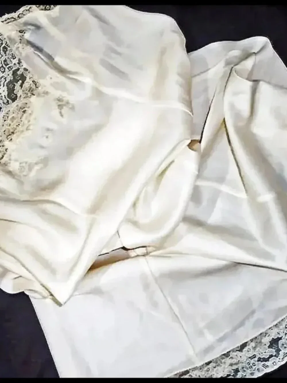 Vintage Satin Slip With Alencon Lace Retro 40s Pinup Lingerie_5